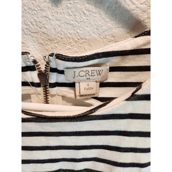 J.Crew Black & White Striped‎ Sleeveless Fit & Flare Dress Petite Small blend - Picture 3 of 3